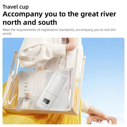 Portable Wireless Baby Bottle Warmer 400ml Adjustable Temperature Travel Thermos, Type-C Fast Charging