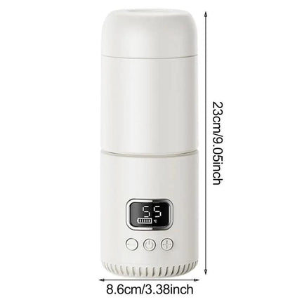 Portable Wireless Baby Bottle Warmer 400ml Adjustable Temperature Travel Thermos, Type-C Fast Charging