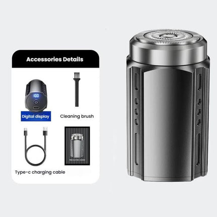 Portable Electric Shaver for Men with LCD Display – Travel-Friendly Mini Shaver, USB Type-C Fast Charging, Waterproof & Washable Design