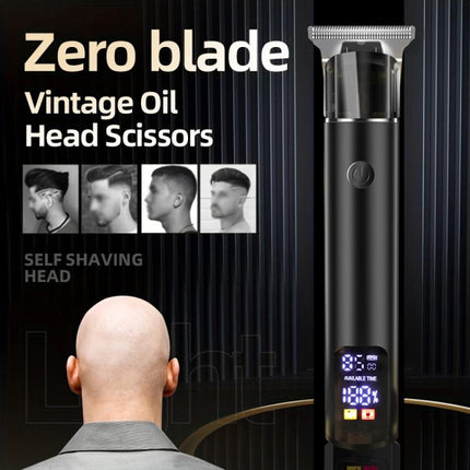 Rechargeable Haircut Kit Hair Clippers For Men - Zero Blade Trimmer For Vintage Oil Head & Bald Head Styles - DealBuddy