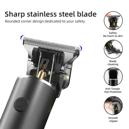 Rechargeable Haircut Kit Hair Clippers For Men - Zero Blade Trimmer For Vintage Oil Head & Bald Head Styles - DealBuddy