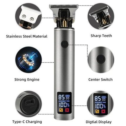 Rechargeable Haircut Kit Hair Clippers For Men - Zero Blade Trimmer For Vintage Oil Head & Bald Head Styles - DealBuddy