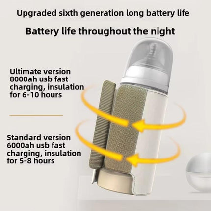 18W Wireless Baby Bottle Warmer 6 Adjustable Temperature Settings Milk Thermo Cover for Breastfeeding & Formula