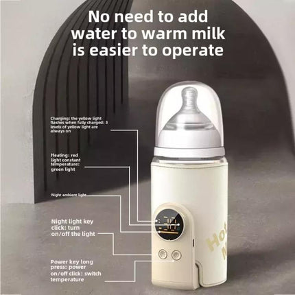 18W Wireless Baby Bottle Warmer 6 Adjustable Temperature Settings Milk Thermo Cover for Breastfeeding & Formula