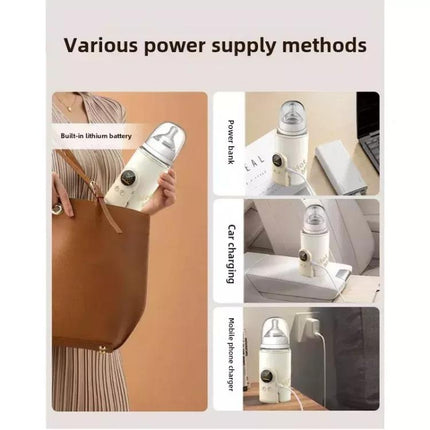 18W Wireless Baby Bottle Warmer 6 Adjustable Temperature Settings Milk Thermo Cover for Breastfeeding & Formula