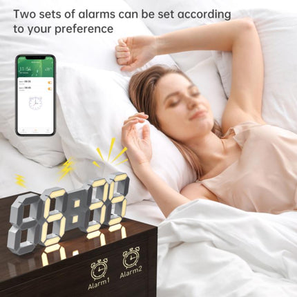APP Remote Control 3D Led Wall Digital Color Clock Alarm /Date/Temp Display Wall & Table Clock