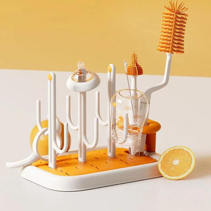 Baby Bottle Drying Rack Drain Drying Rack Insertable Bottle Brush Nipple Brush Storage Holder, Insertable Bottle