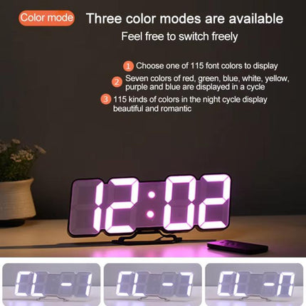 RGB Color Changing 3D Digital Clock With Voice Control, Adjustable Brightness, Temperature Display & Remote