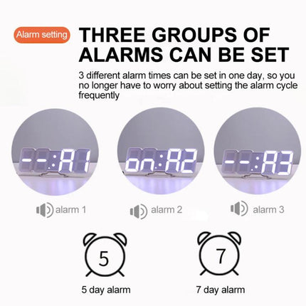 RGB Color Changing 3D Digital Clock With Voice Control, Adjustable Brightness, Temperature Display & Remote