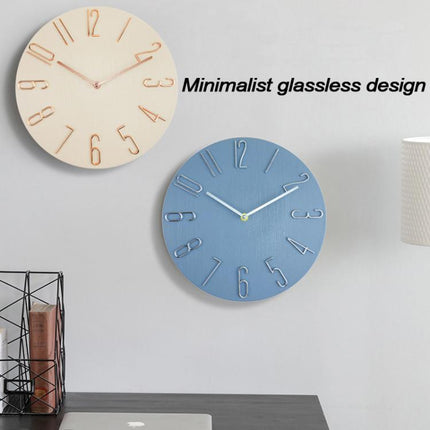 12 Inch Frameless Minimalist Wall Clock Silent Modern Quartz Clock for Living Room, Bedroom, Kitchen