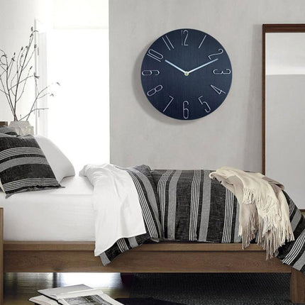 12 Inch Frameless Minimalist Wall Clock Silent Modern Quartz Clock for Living Room, Bedroom, Kitchen