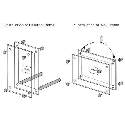 Acrylic Photo Frame Transparent Crystal Desktop Certificate Business License Frame
