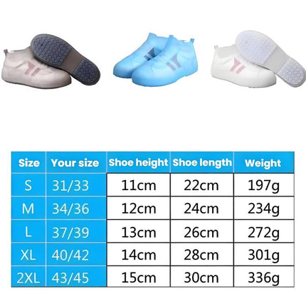 Outdoor Waterproof Non-Slip Thick Wear-Resistant Rain Shoe Covers, S 31-33, M 34-36, L 37-39, XL 40-42, XXL 43-45 - DealBuddy