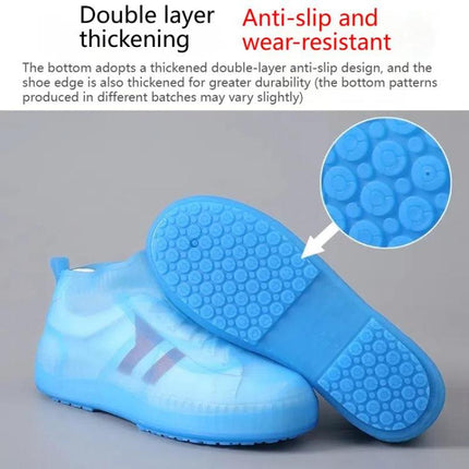 Outdoor Waterproof Non-Slip Thick Wear-Resistant Rain Shoe Covers, S 31-33, M 34-36, L 37-39, XL 40-42, XXL 43-45 - DealBuddy