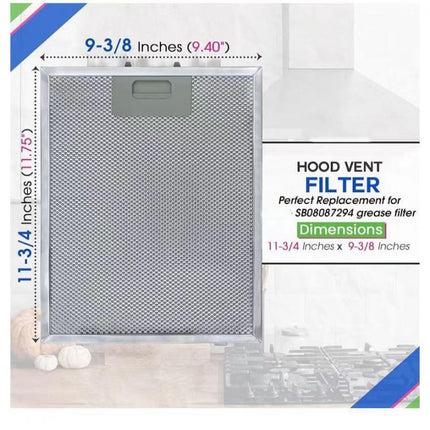 For Broan SB08087294 Range Hood 2pcs /Pack Filter 298 X 239 X 9mm