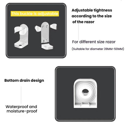 3pcs /Pack Adhesive Hook Rack for Electric Razors Shaver & Beauty Tool Organizer Semi-Open Design for Easy Access