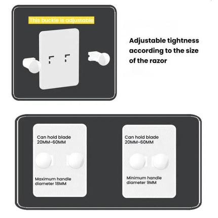 3pcs /Pack Wall-Mounted No-Drill Shaver Organizer Manual/Safety Razor Hook