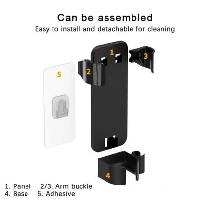 Bathroom Wall-Mounted Curling Iron Organizer Holder with Adjustable Clamps Built-In Cord Wrap