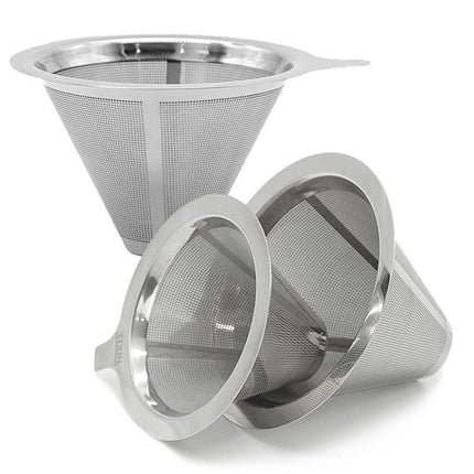 304 Stainless Steel Coffee Filter Reusable Mesh for Pour Over/Drip Coffee Maker, 1-2 Cups, 2-4 Cups, 4-6 Cups - DealBuddy