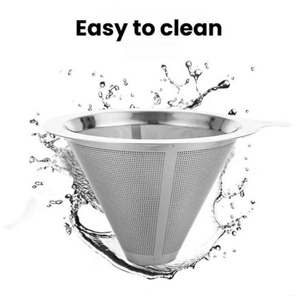 304 Stainless Steel Coffee Filter Reusable Mesh for Pour Over/Drip Coffee Maker, 1-2 Cups, 2-4 Cups, 4-6 Cups - DealBuddy