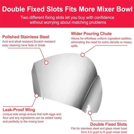 For KitchenAid Stand Mixer Stainless Steel Pouring Shield Food Chute Cover Attachment, Stainless Steel Pouring Shield - DealBuddy
