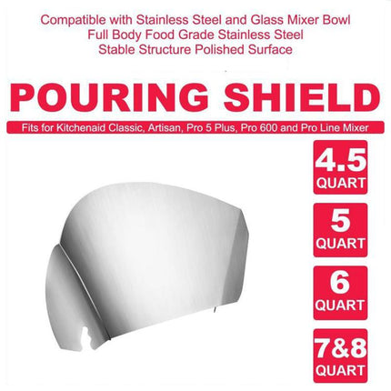 For KitchenAid Stand Mixer Stainless Steel Pouring Shield Food Chute Cover Attachment, Stainless Steel Pouring Shield - DealBuddy