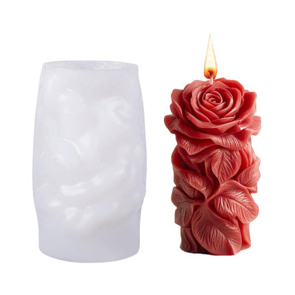 Flower Column Aromatherapy Candle Silicone Mold DIY Handmade Gift Diffuser Stone Mold