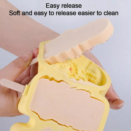 4 Grids Flower Ice Cream Silicone Mold Home Use Food-Grade Ice Pop Mold - DealBuddy