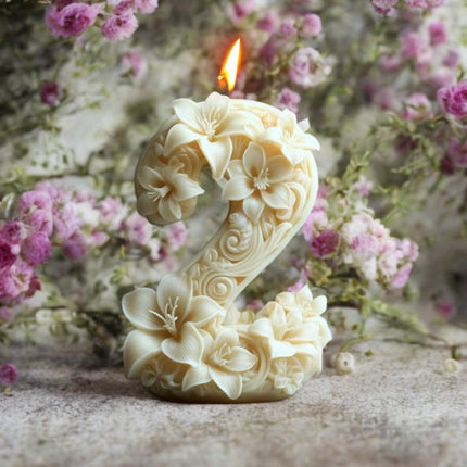 Flower Digital Aromatherapy Candle Silicone Mold DIY Diffuser Ornament Three-dimensional Digital Plaster Mold
