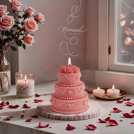 Rose Cake Scented Candle Silicone Mold DIY Diffuser Stone Ornament Handmade Soap Mold