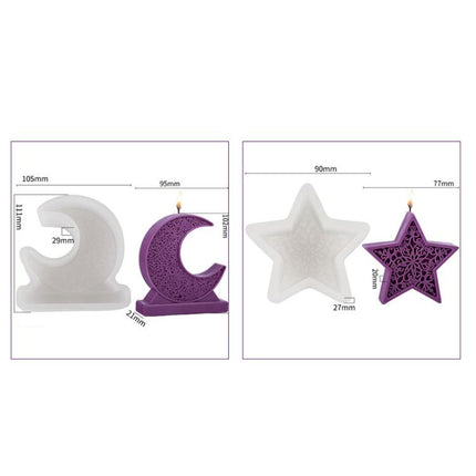 Candle Silicone Mold DIY Handmade Moon Star Aromatherapy Plaster Ornament Mold