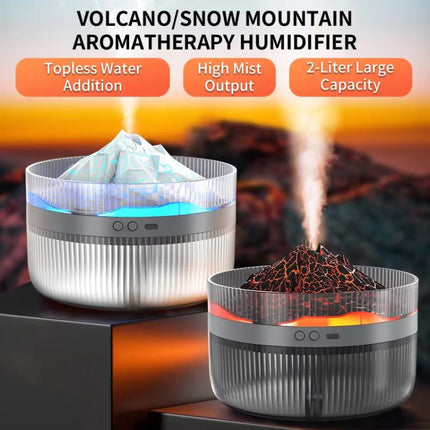 2L Volcanic Essential Oil Diffuser Humidifier Large Capacity Aromatherapy Mist Diffuser Top-Fill Water Tank - DealBuddy