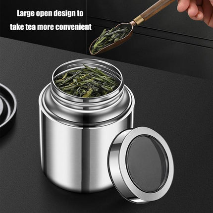 304 Stainless Steel Sealed Canister With Transparent Lid Leak-Proof Freshness Preserving Storage Can