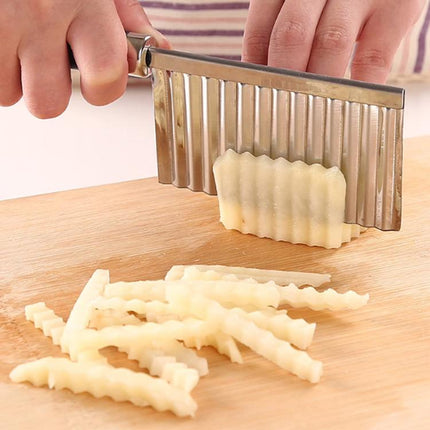 Stainless Steel Potato Wave Cutter Deep Groove Thickened Wolf Tooth Pattern French Fry Cutter, Style 2