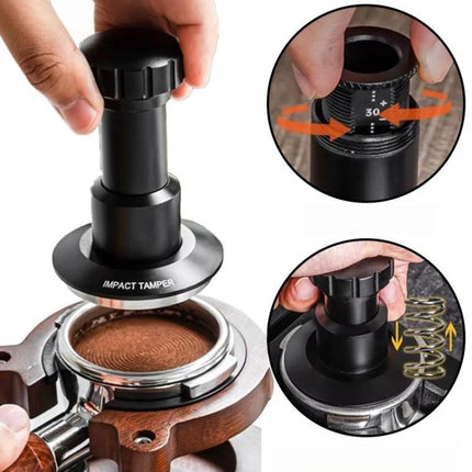 Adjustable Impact Coffee Tamper with Threaded Base Spring-Loaded Espresso Tamper Tool, 51mm, 53mm - DealBuddy