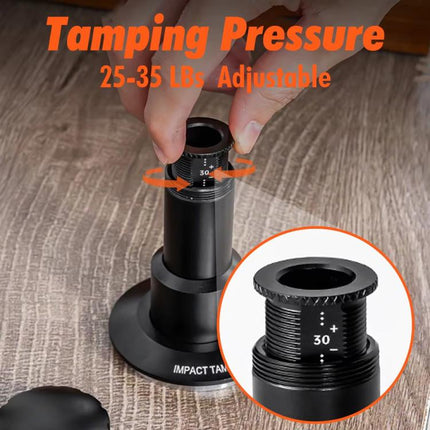 Adjustable Impact Coffee Tamper with Threaded Base Spring-Loaded Espresso Tamper Tool