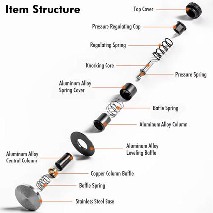 Adjustable Impact Coffee Tamper with Threaded Base Spring-Loaded Espresso Tamper Tool