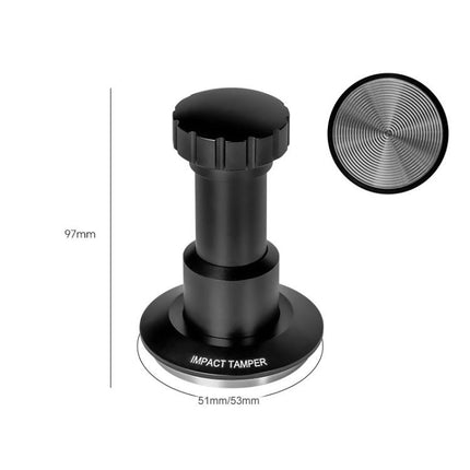 Adjustable Impact Coffee Tamper with Threaded Base Spring-Loaded Espresso Tamper Tool, 51mm, 53mm - DealBuddy