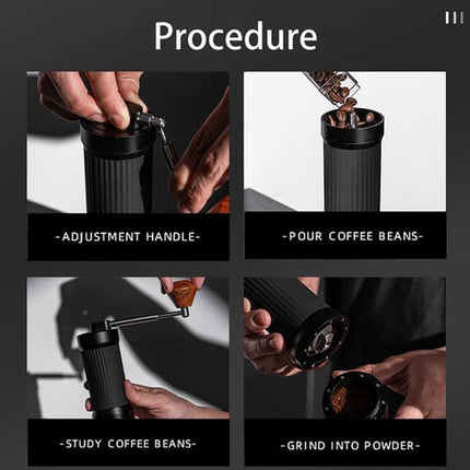 Seven Stars Manual Coffee Grinder CNC Stainless Steel Burr Foldable Hand Crank Mill for Coffee Beans