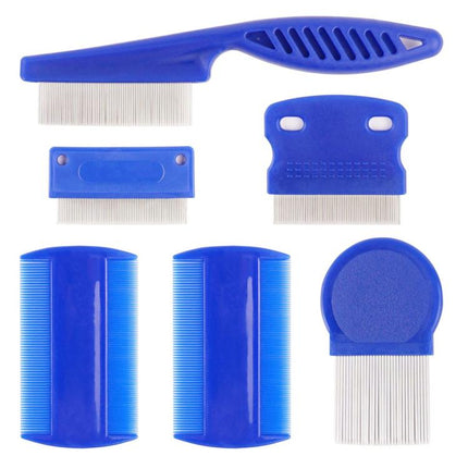 6pcs /Set Pet Flea Comb Stainless Steel Pin Dense Tooth Cat Dog Comb, 6pcs /Set Comb - DealBuddy