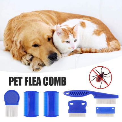 6pcs /Set Pet Flea Comb Stainless Steel Pin Dense Tooth Cat Dog Comb, 6pcs /Set Comb - DealBuddy