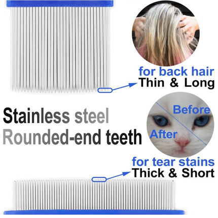 6pcs /Set Pet Flea Comb Stainless Steel Pin Dense Tooth Cat Dog Comb, 6pcs /Set Comb - DealBuddy