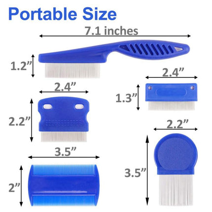 6pcs /Set Pet Flea Comb Stainless Steel Pin Dense Tooth Cat Dog Comb, 6pcs /Set Comb - DealBuddy