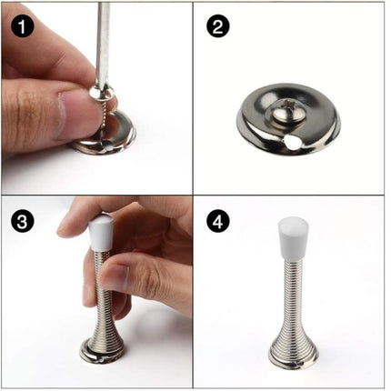 3pcs Spring Door Stopper Anti-Collision Lock Protective Door Crash Pad