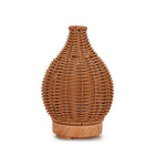 100ML Hollow Rattan Ultrasonic Humidifier & Aromatherapy Diffuser with 7-Color LED Lights
