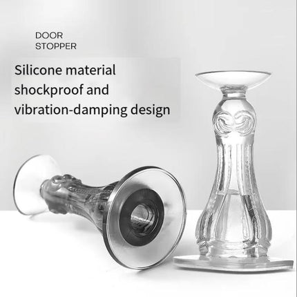 4pcs /Pack Silicone Door Stopper Wall Protector No Drill Anti-Slip Bumper for Bathroom/Bedroom Doors