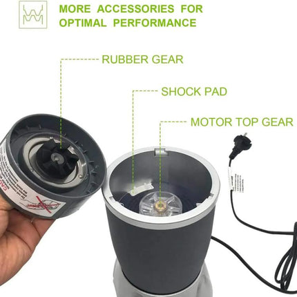 For Nutribullet 600W 900W Blender Juicer Replacement Parts, 3pcs Black Rubber Gear, 3pcs Motor Top Base Gear, 10pcs Shock Pad, 3pcs Cup Ring - DealBuddy