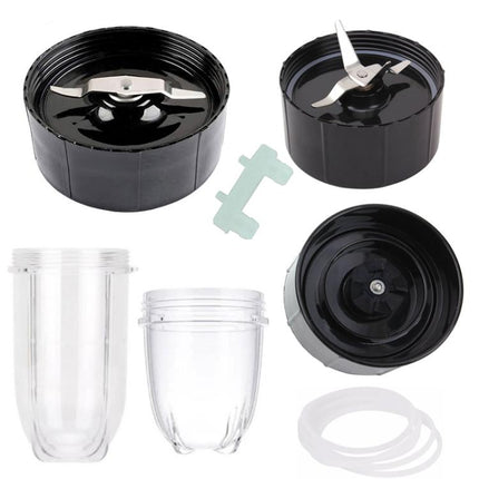 For Magic Bullet 250W Juicer Blender Replacement Parts, Cross Blade, Flat Blade, 12 oz Cup, 16 oz Cup, 3pcs Flat Lid, 10pcs Shockproof Pad, 6pcs Sealing Ring - DealBuddy