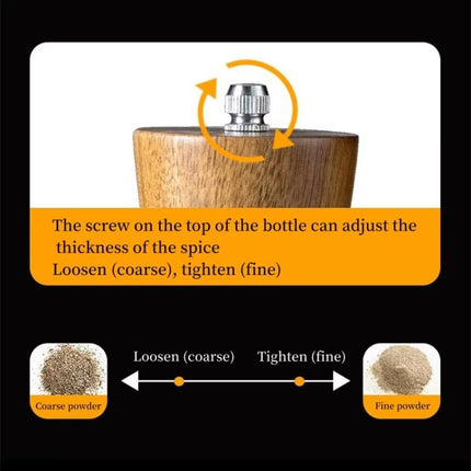 8 inch Acrylic Pepper Grinder Pagoda-shaped Wooden Kitchen Pepper Mill