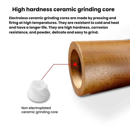 8 inch Acrylic Pepper Grinder Pagoda-shaped Wooden Kitchen Pepper Mill